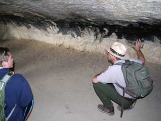 ...into an alcove with soot from old fires...